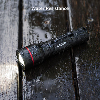 2-Packs LED Flashlights with Clip , LE2050 High Lumen, 5 Lighting Modes, Zoomable Waterproof Lightweight Flashlights for Emergencies,Camping, Powered by AAA Battery