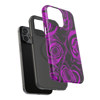 Impact-Resistant Phone Case – Amethyst Roses