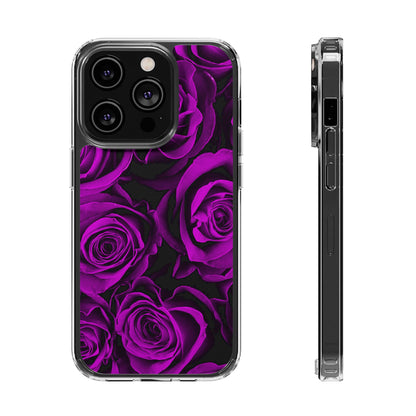 Clear Magnetic Phone Case – Amethyst Roses
