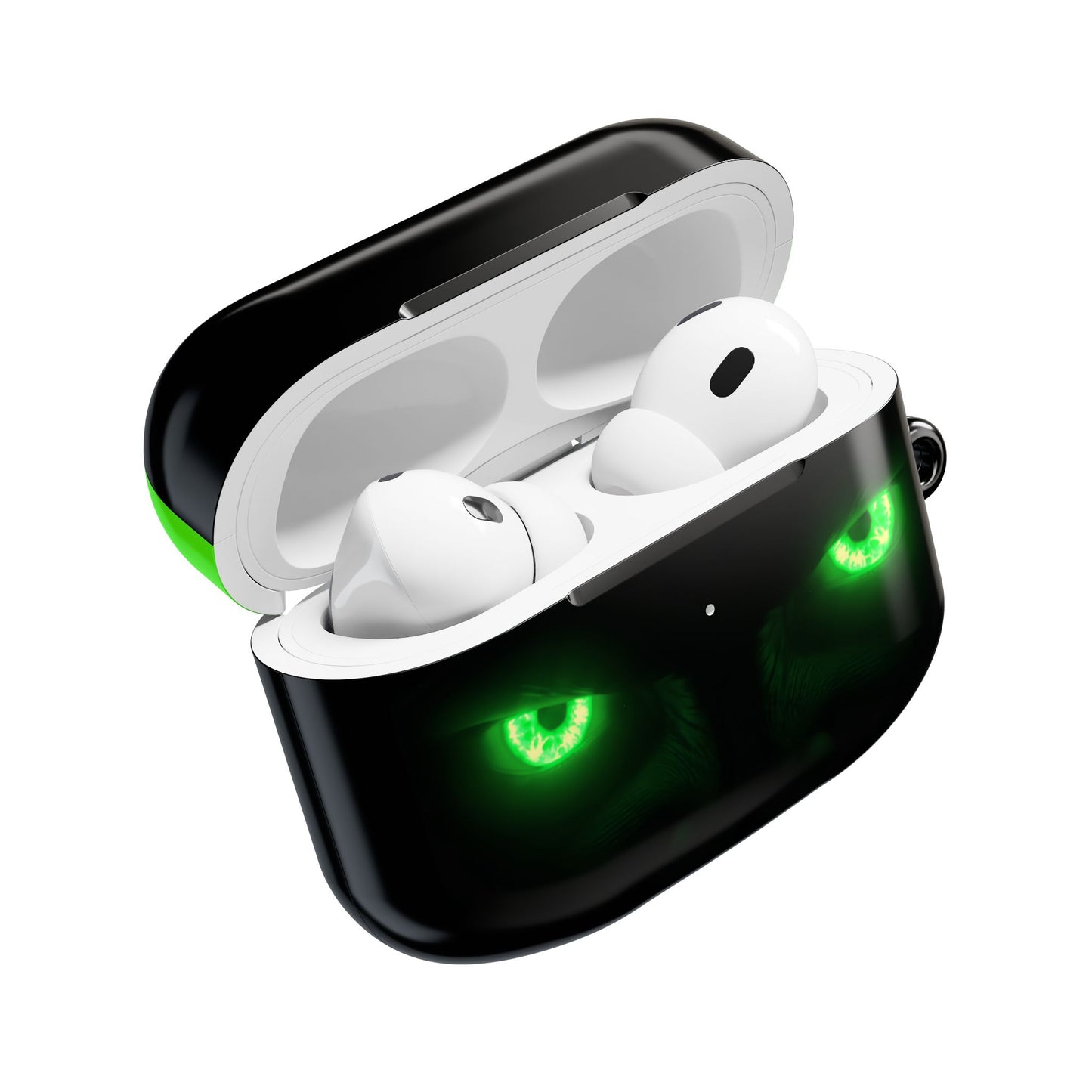 Wireless Earbud Case Cover – Neon Green Monster Eyes