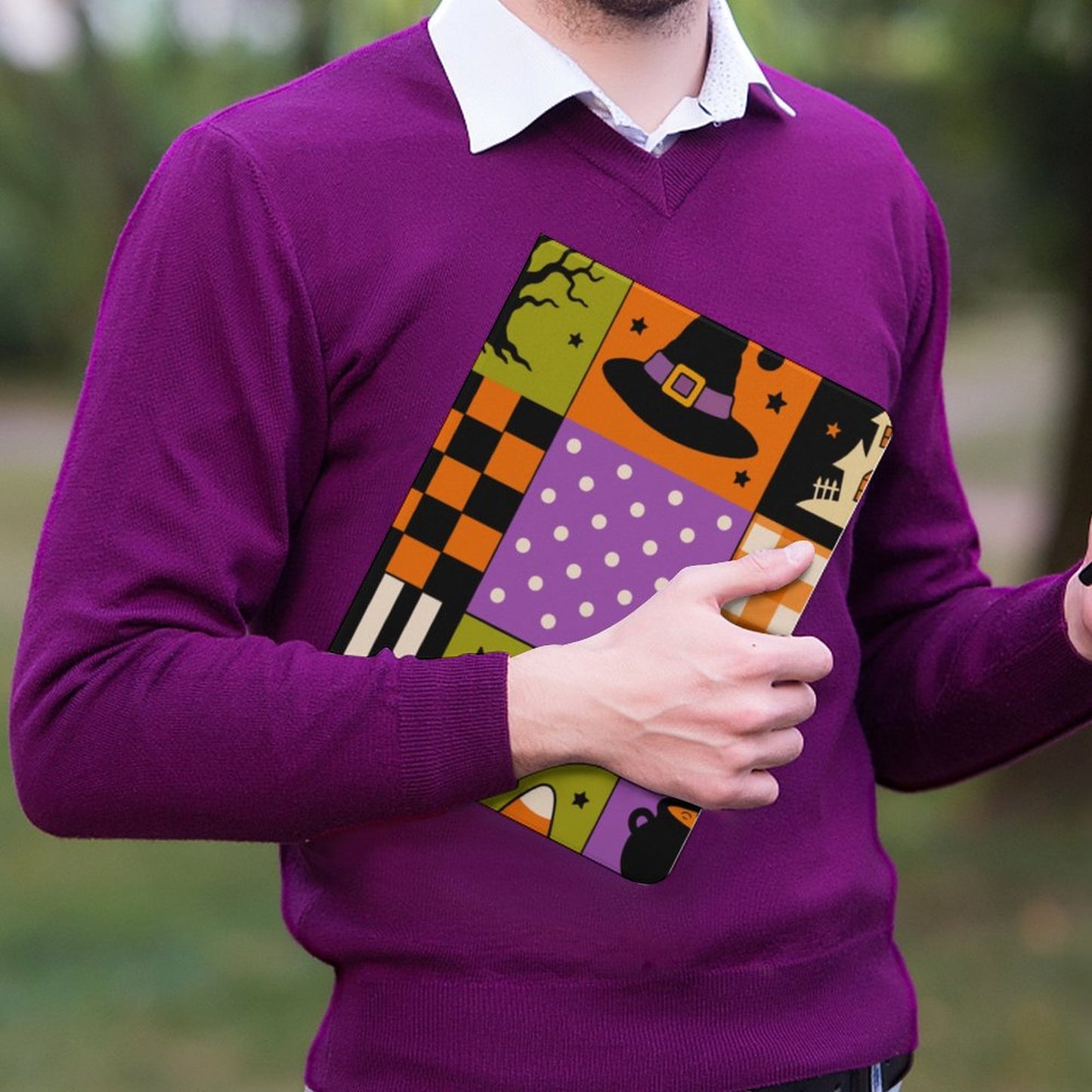 Book Style Tablet Case – Spooky Patchwork