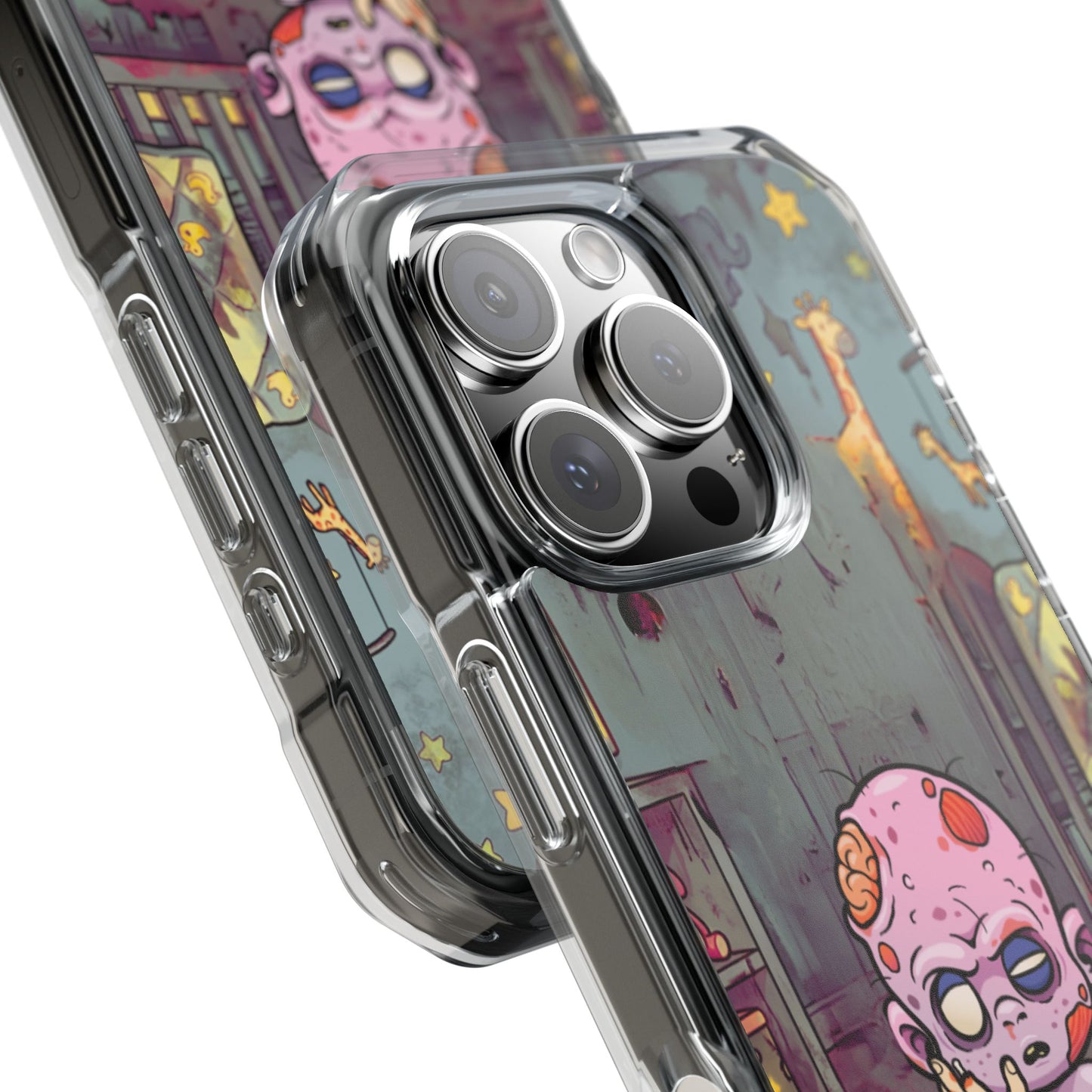 Clear Magnetic Phone Case — Cute Creepy Zombie Baby Design
