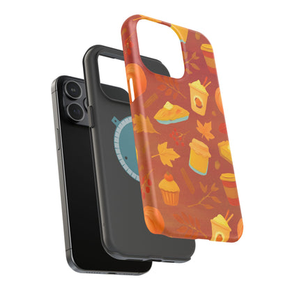 Autumn Treats Magnetic Phone Case — Fall Coffee & Pastry Protective Cover