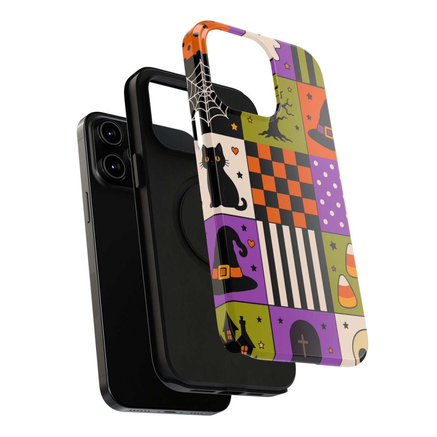 Impact-Resistant Phone Case – Spooky Patchwork