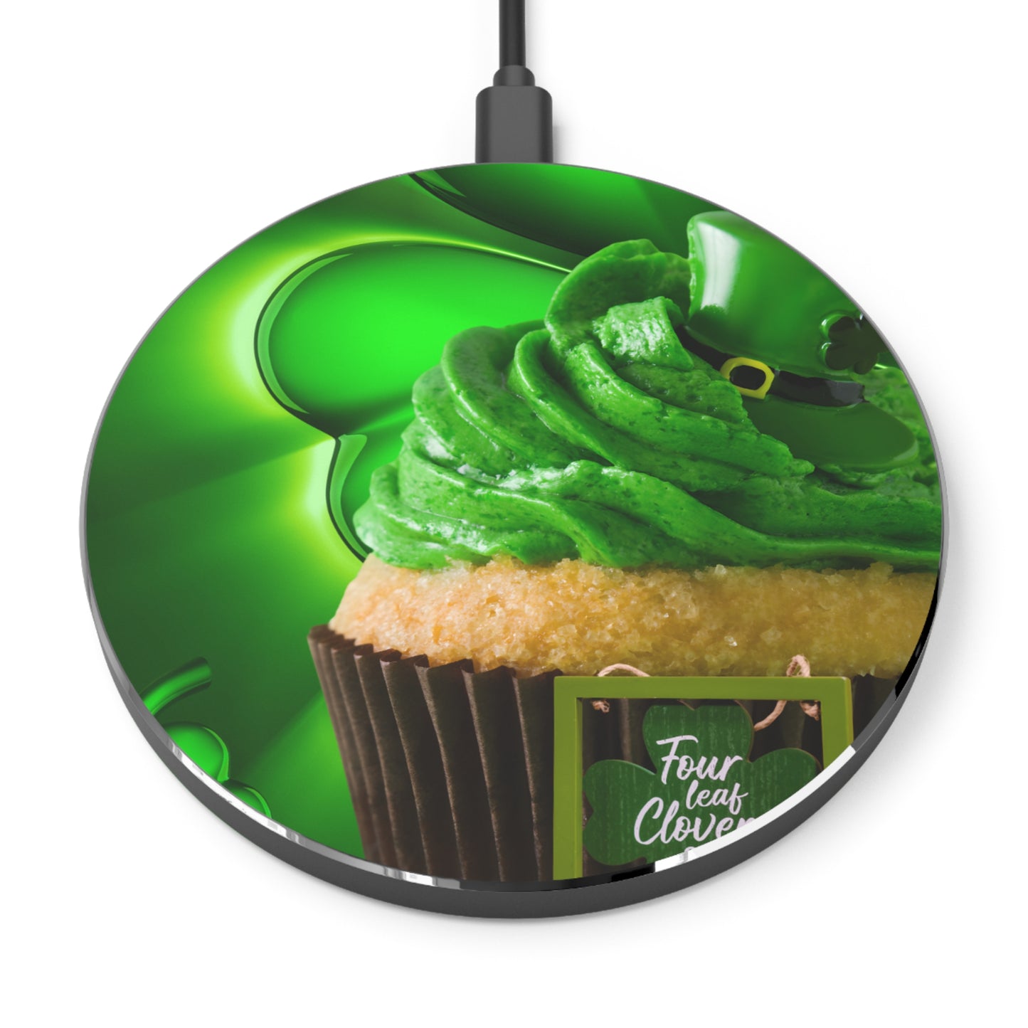 Wireless Charger – Lucky Clover Cupcake