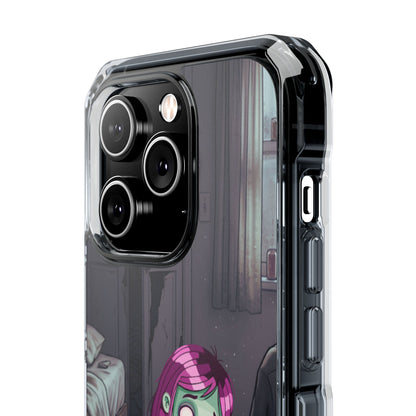 Zombie Girl Clear Magnetic Phone Case — Cute Spooky Cartoon iPhone Cover
