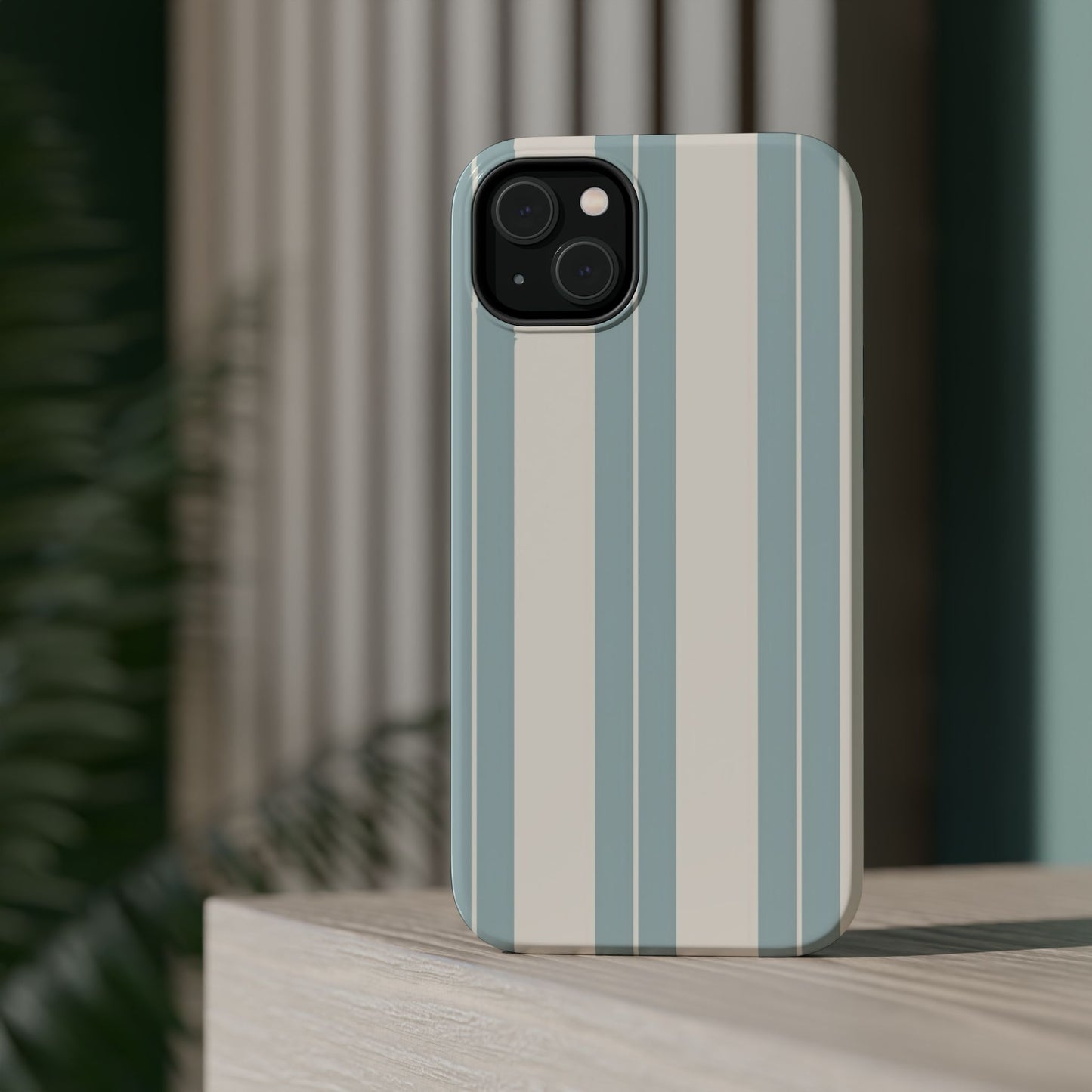 Wireless-Charging Compatible Case – Coastal Stripe