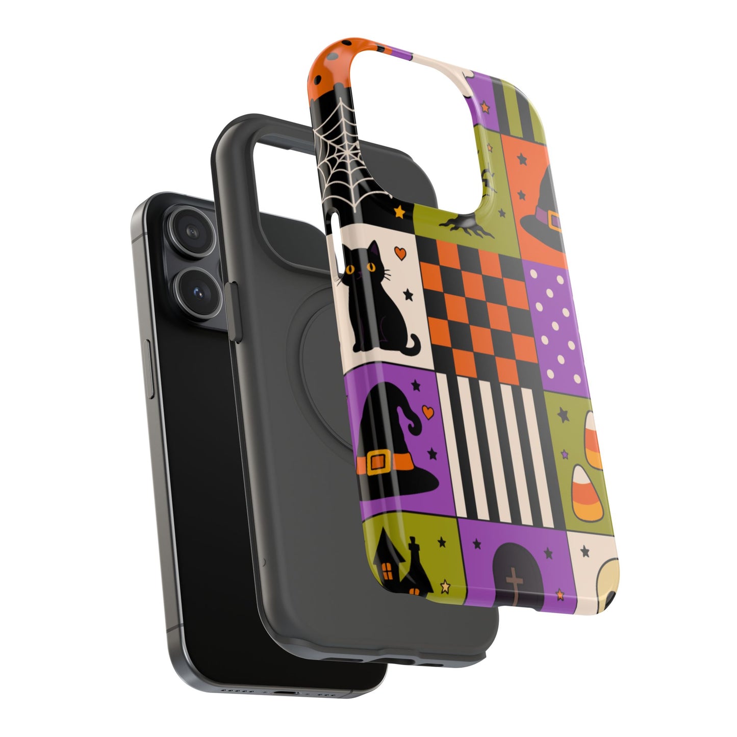Impact-Resistant Phone Case – Spooky Patchwork