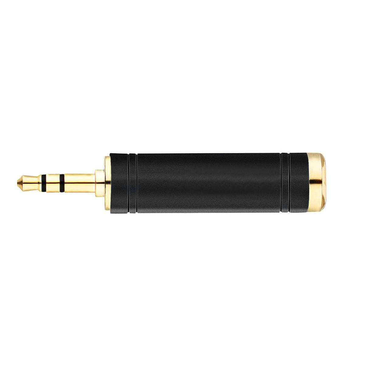 1/4 to 3.5Mm Stereo Adapter, 1/4 Inch Female to 1/8 Inch Male Mini Jack Aux Converter Headphone Adapter - Black, 1PCS