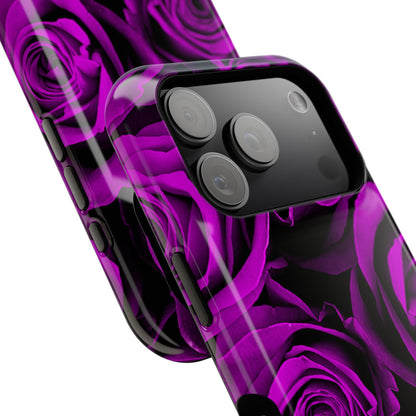 Impact-Resistant Phone Case – Amethyst Roses