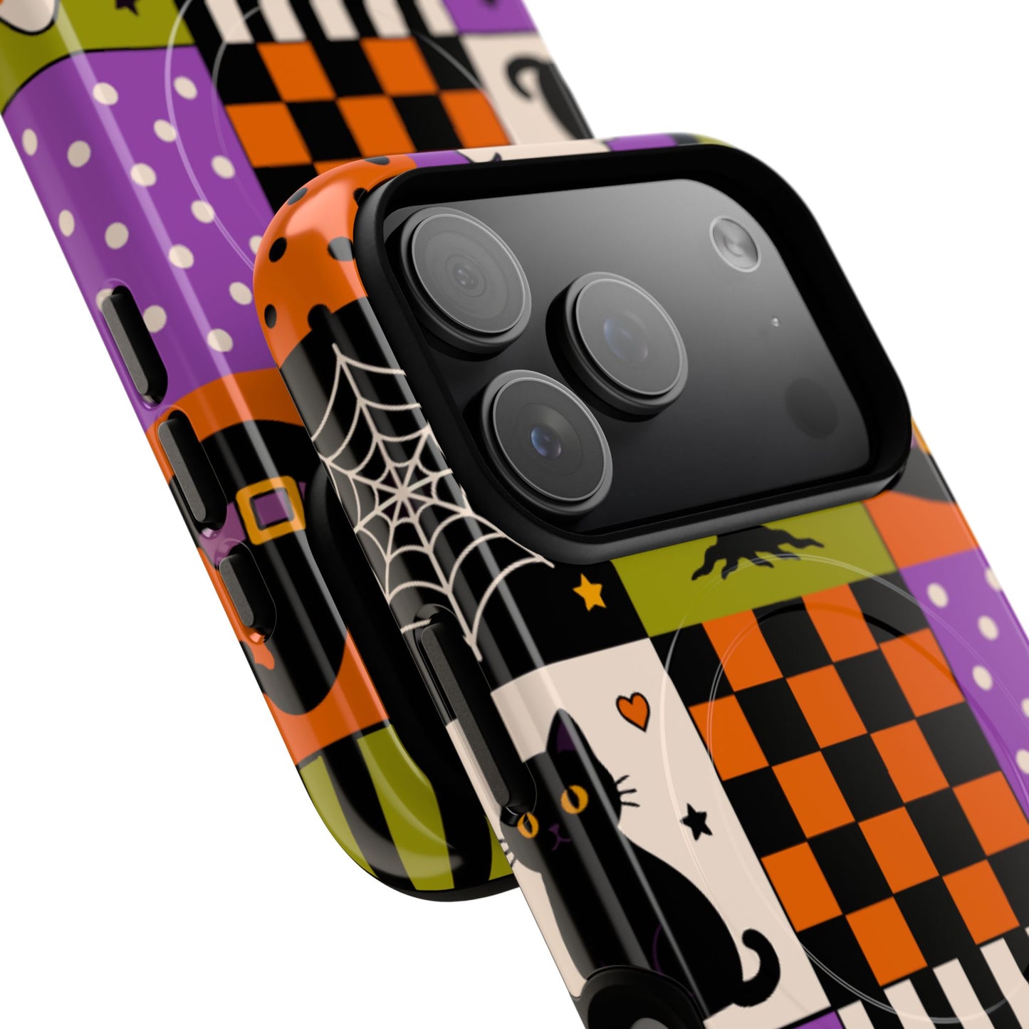 Protective Magnetic Phone Case – Spooky Patchwork