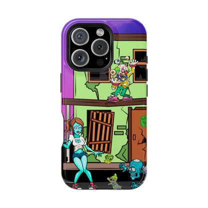 Zombie Arcade Phone Case — Colorful Cartoon Horror Impact-Resistant iPhone Cover
