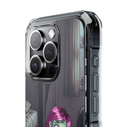 Zombie Girl Clear Magnetic Phone Case — Cute Spooky Cartoon iPhone Cover