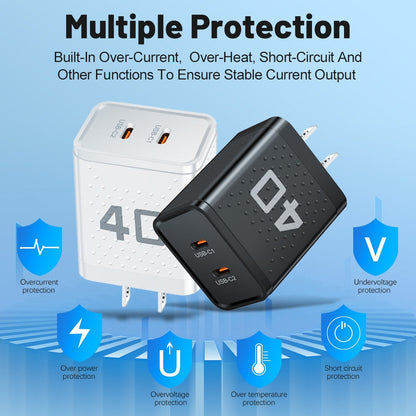 USB-C Wall Charger – Dual Port 40W Fast Charging