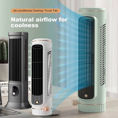 USB Rechargeable Desk Tower Fan 3 Speeds Summer Ventilation Fan Desktop Cooling Fan Portable Fan for Home Camping Fans