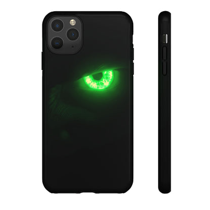 Protective Phone Case – Neon Green Monster Eyes