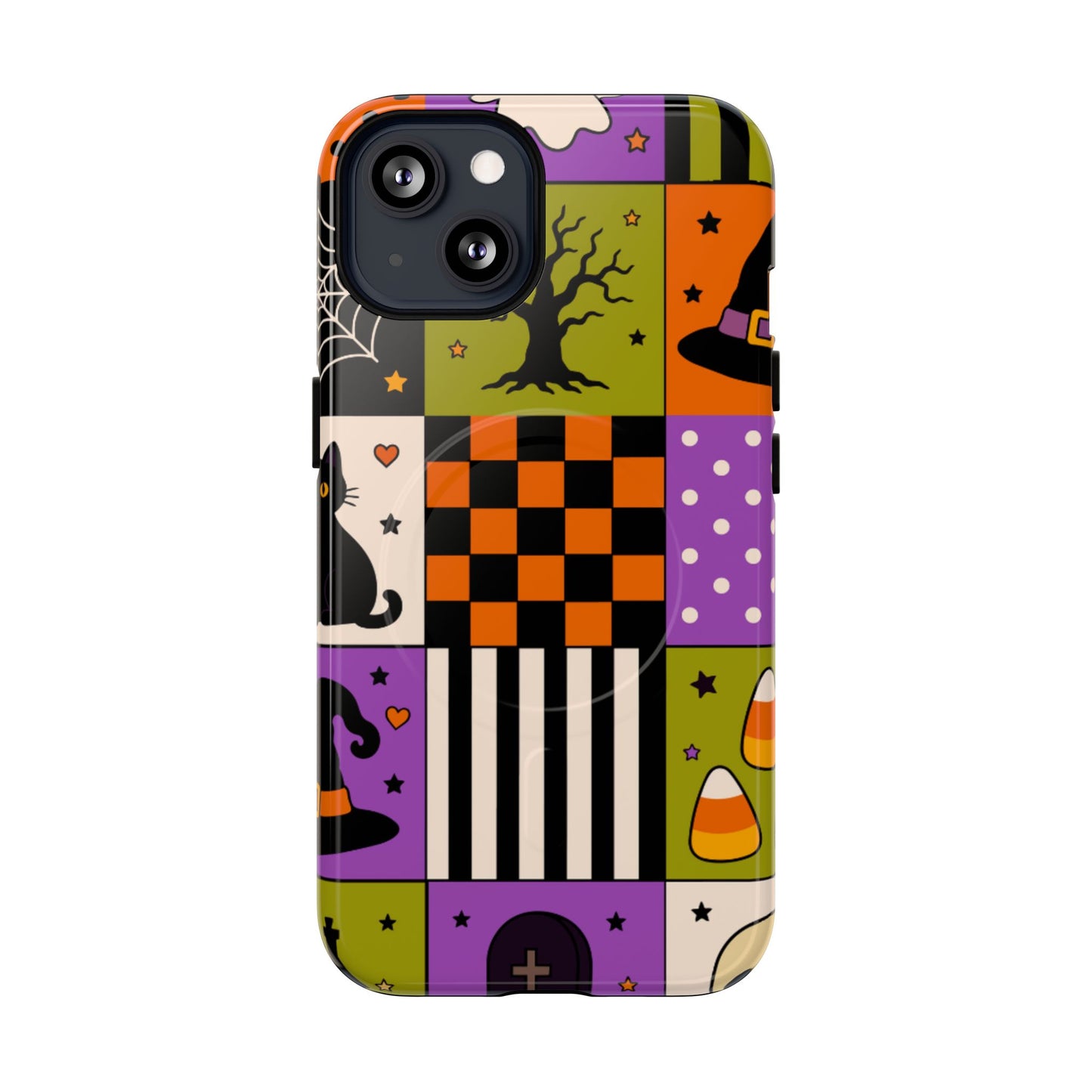 Protective Magnetic Phone Case – Spooky Patchwork