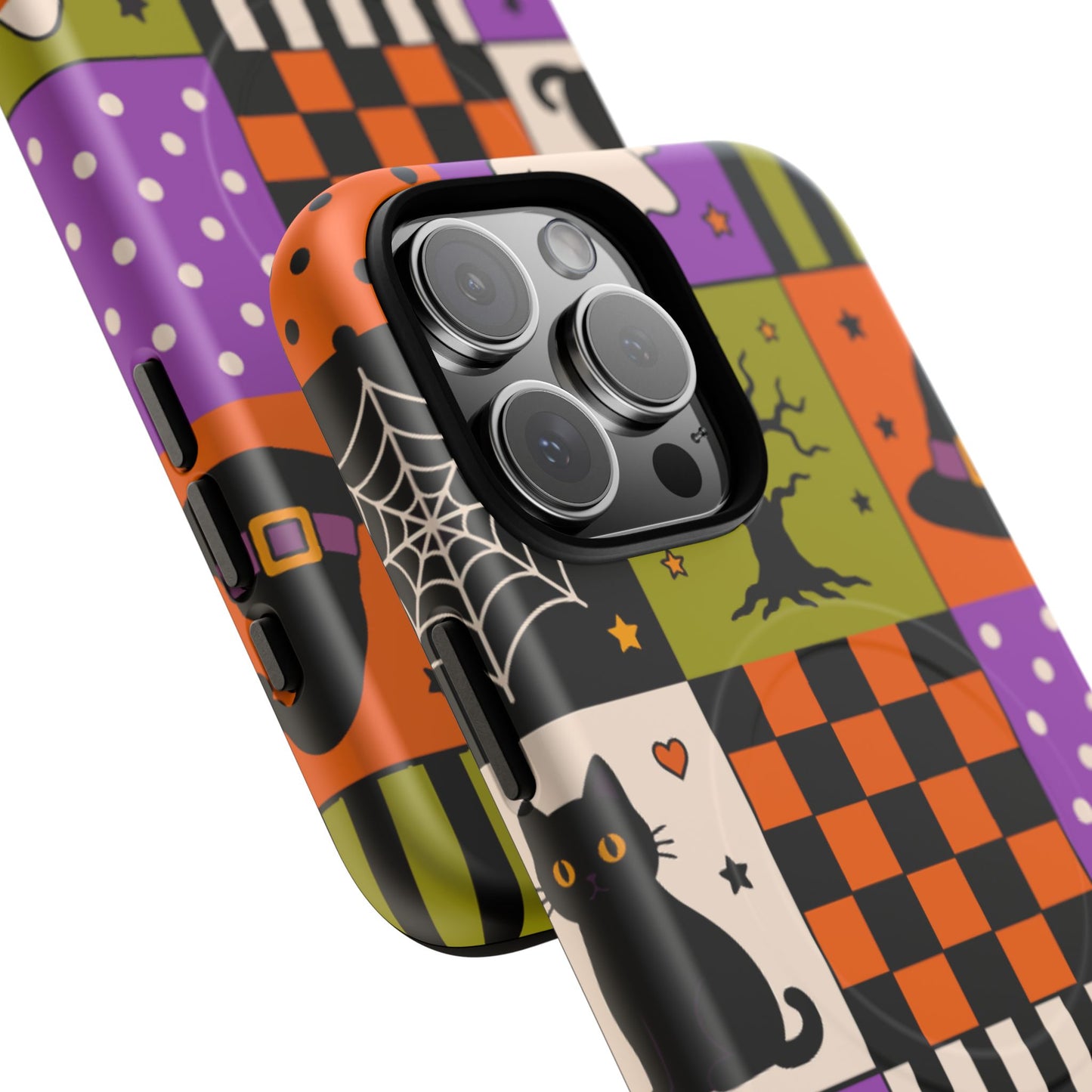 Protective Magnetic Phone Case – Spooky Patchwork