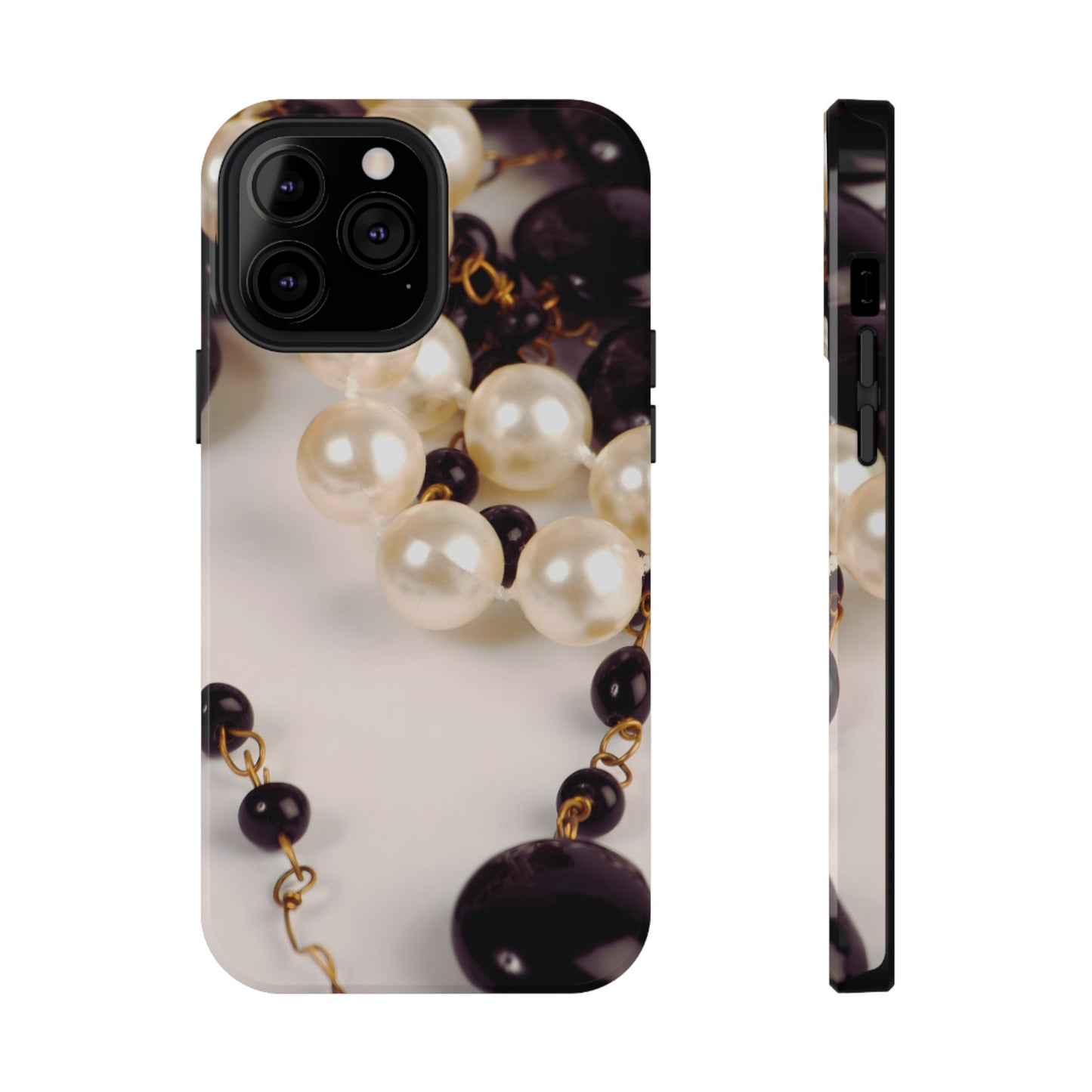 Impact-Resistant Phone Case – Noir Pearl