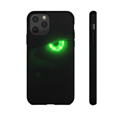 Protective Phone Case – Neon Green Monster Eyes
