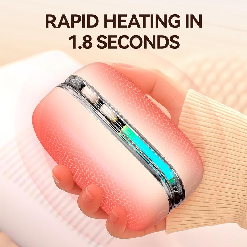 Magnetic Hand Warmer Rechargeable Digital Display 7-Color LED Lights 1.8-Second Rapid Heating Winter Gift Christmas Present