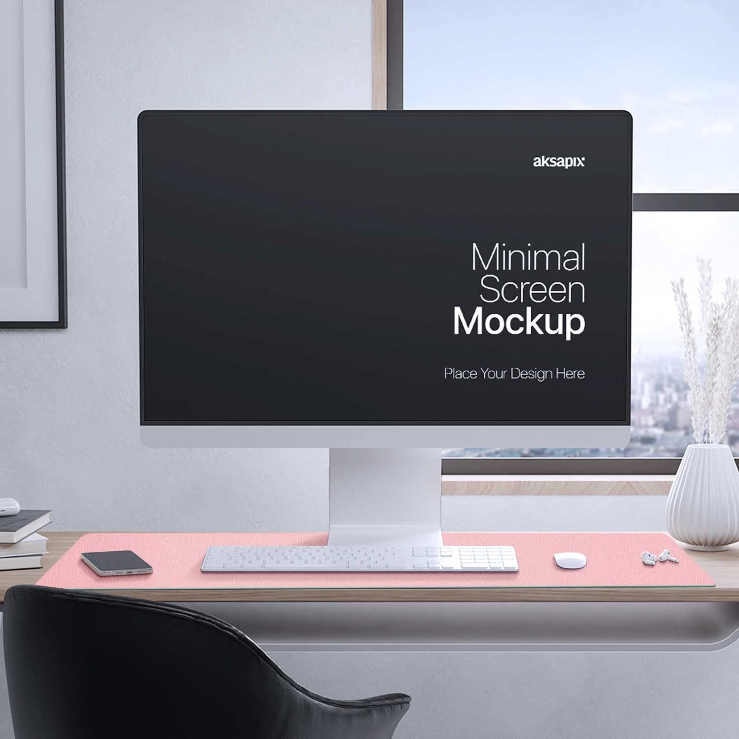 Double-Sided PU Leather Desk Pad - Non-Slip Large Mouse Pad & Desk Mat for Office, Home - Waterproof, Easy to Clean, Durable Dual-Sided Surface (23.6"X13.7", Pink)