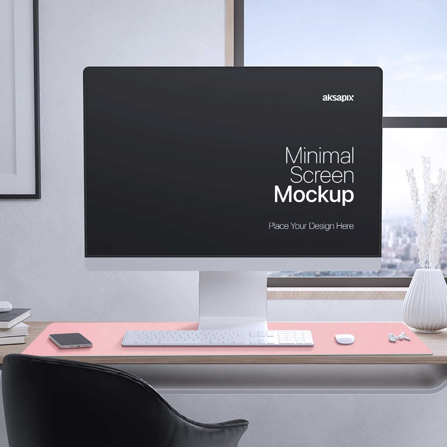 Double-Sided PU Leather Desk Pad - Non-Slip Large Mouse Pad & Desk Mat for Office, Home - Waterproof, Easy to Clean, Durable Dual-Sided Surface (23.6"X13.7", Pink)