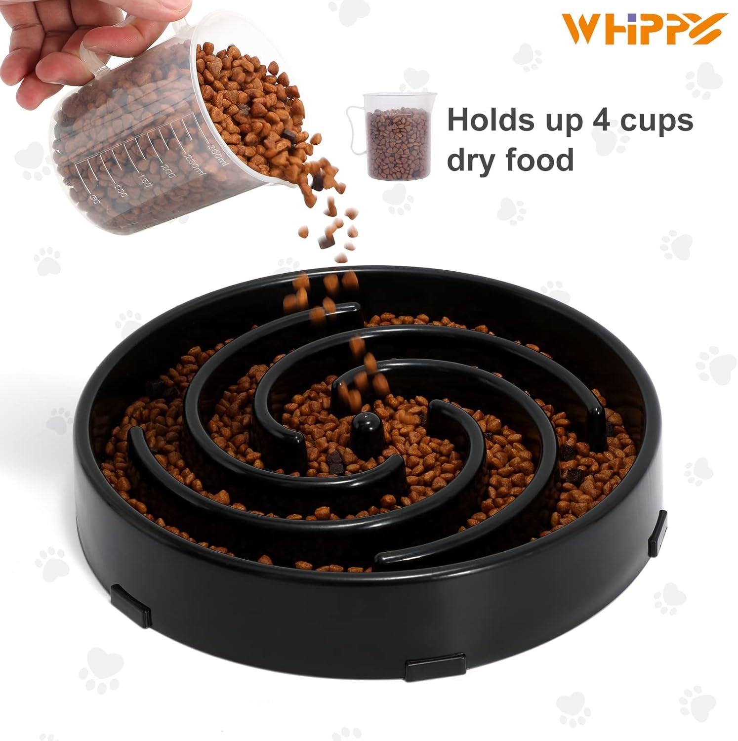 Slow Feeder Dog Bowls for Large Medium Dog Non Slip Maze Puzzle Bowl Pet Slower Food Feeding Dishes Interactive Bloat Stop Preventing Choking Healthy Dog Bowl, Black