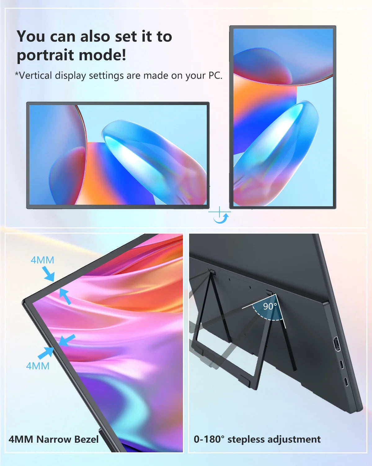 21.5 Inch Computer Monitor 120Hz Portable Monitor Touchscreen 1080P