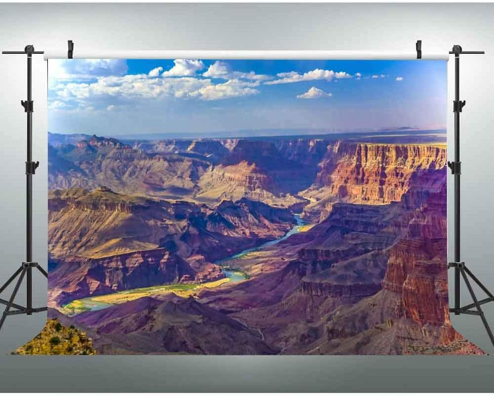 7(W) X5(H) FT Grand Cayon Aerial View Picture Photography Backdrop Arizona River Stream Rock Plateau Background Party Banner Photo Shoot Studio Props