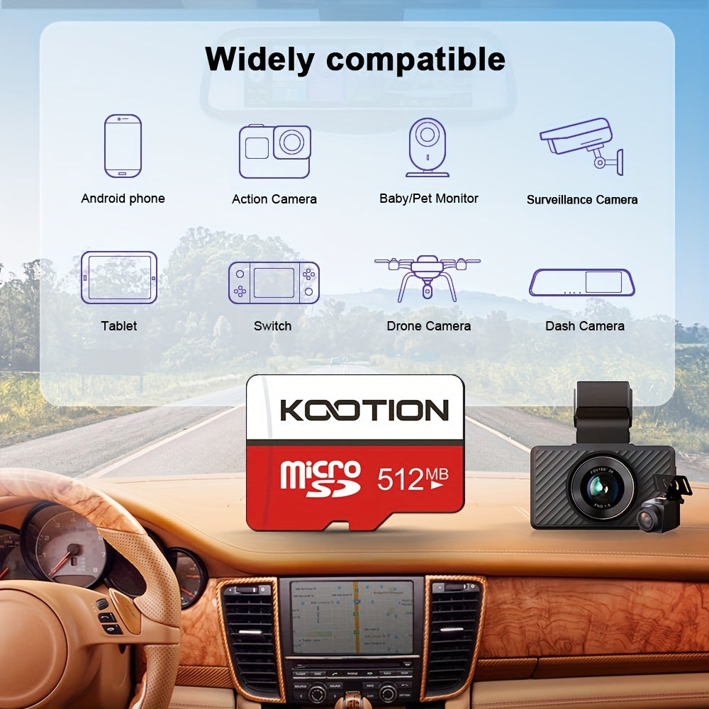 KOOTION High-Speed TF microSD Card Multi-Pack – UHS-I U1 C10 Memory Cards with SD Adapter, Full HD 1080P Recording, Up to 90MB/s Read, For Phones, Cameras, Drones & Dash Cams