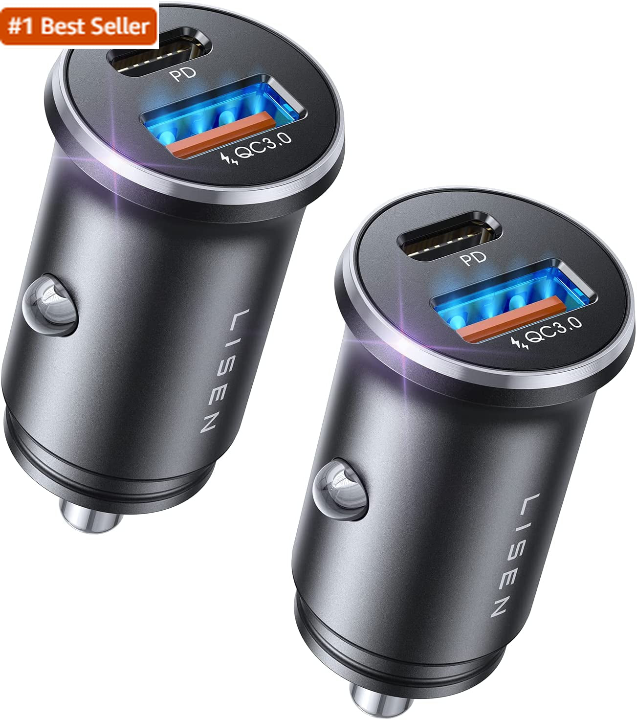 LISEN 54W Car Phone Charger USB C, Cigarette Lighter Adapter, Car Accessories Fo