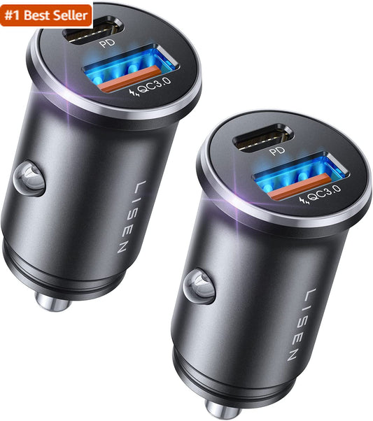 LISEN 54W Car Phone Charger USB C, Cigarette Lighter Adapter, Car Accessories Fo