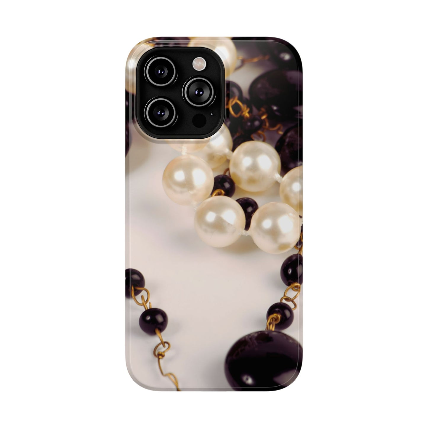 Impact-Resistant Phone Case – Noir Pearl