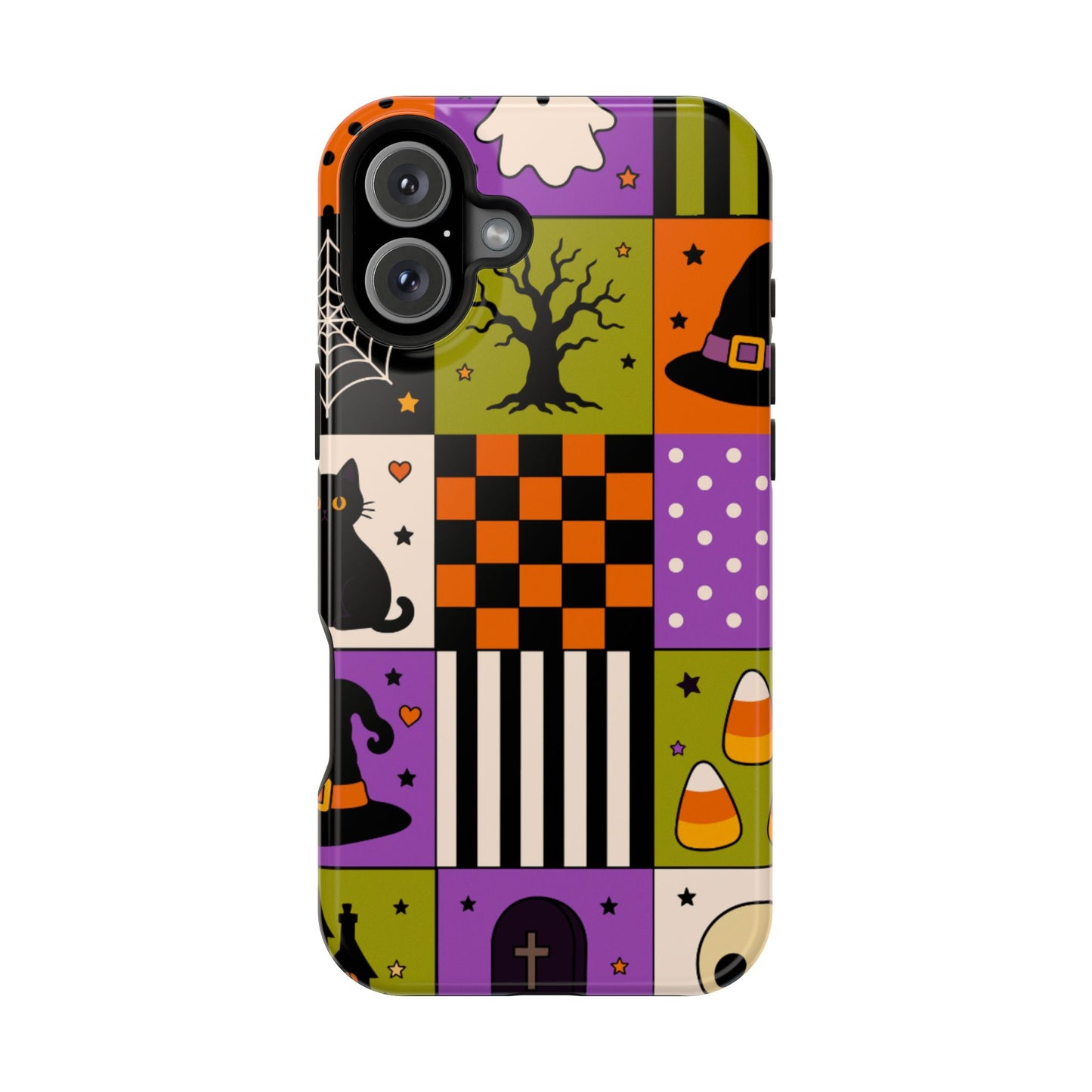 Wireless-Charging Compatible Case – Spooky Patchwork
