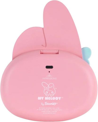 Impressions Vanity My Melody LED Compact Mirror for Purse, Travel Lighted Makeup Mirror with 3X Magnification, Adjustable Brightness, Soft Touch Sensor Button, and My Melody Figural Shaped Design