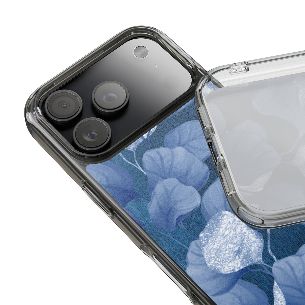 Clear Phone Case – October Blues – Compatible with iPhone 13–17 & Samsung Galaxy S25–S26 Series