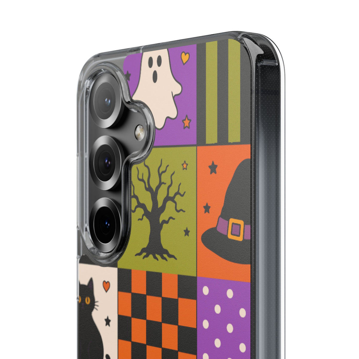 Clear Phone Case – Spooky Patchwork