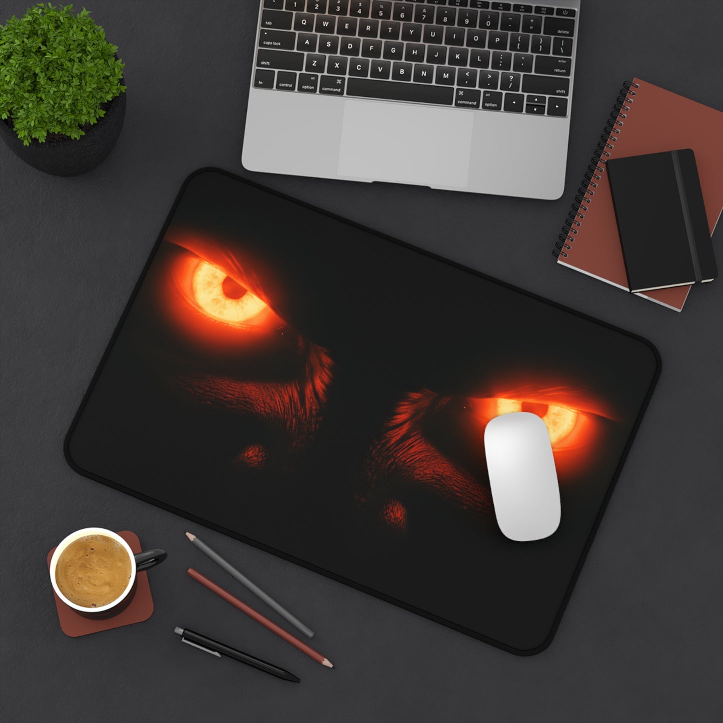 Neoprene Desk Mat – Blazing Monster Eyes