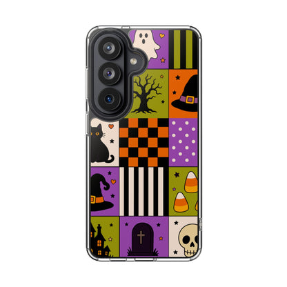Clear Phone Case – Spooky Patchwork