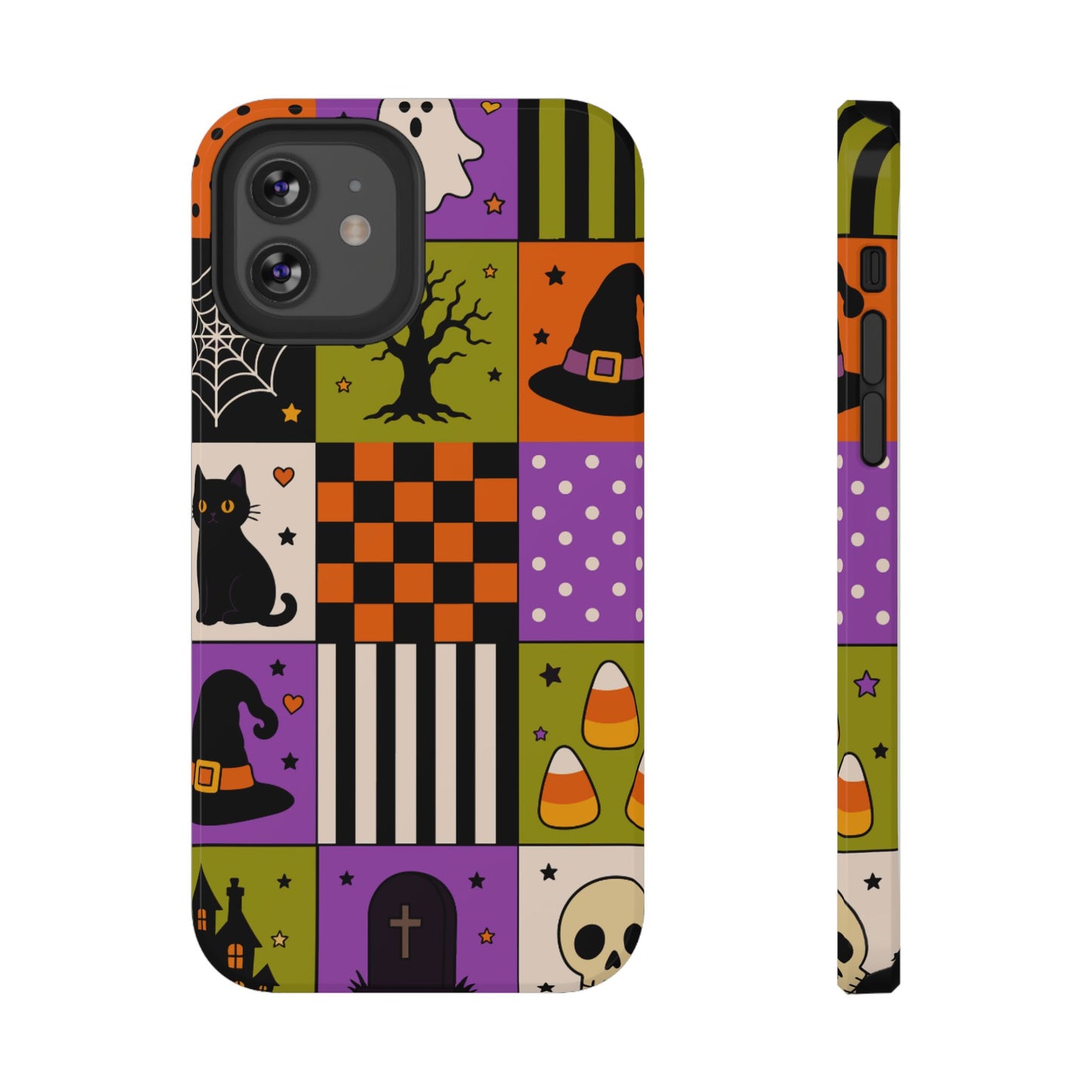 Impact-Resistant Phone Case – Spooky Patchwork