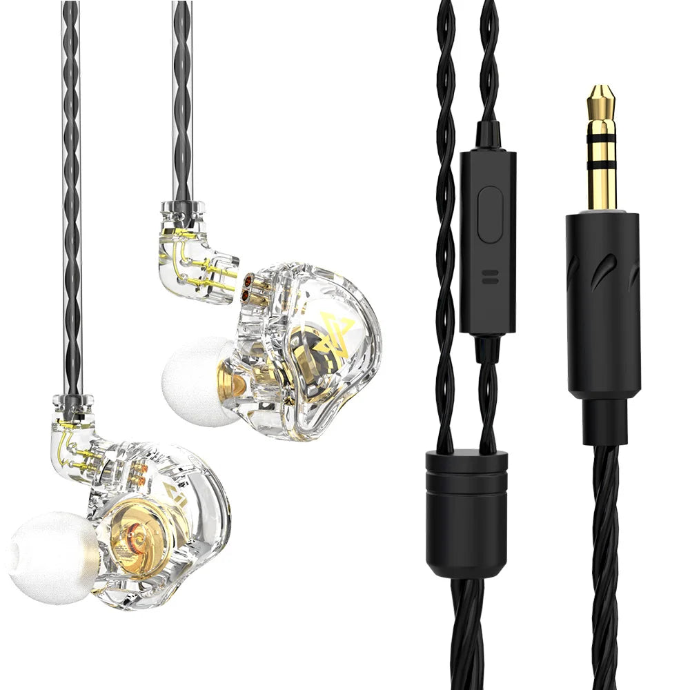 Original QKZ AK6 Copper Driver Hifi Wired Earphone 3.5MM Race Sport Headphone Bass Stereo Headset Music Earbuds in Ear with Mic
