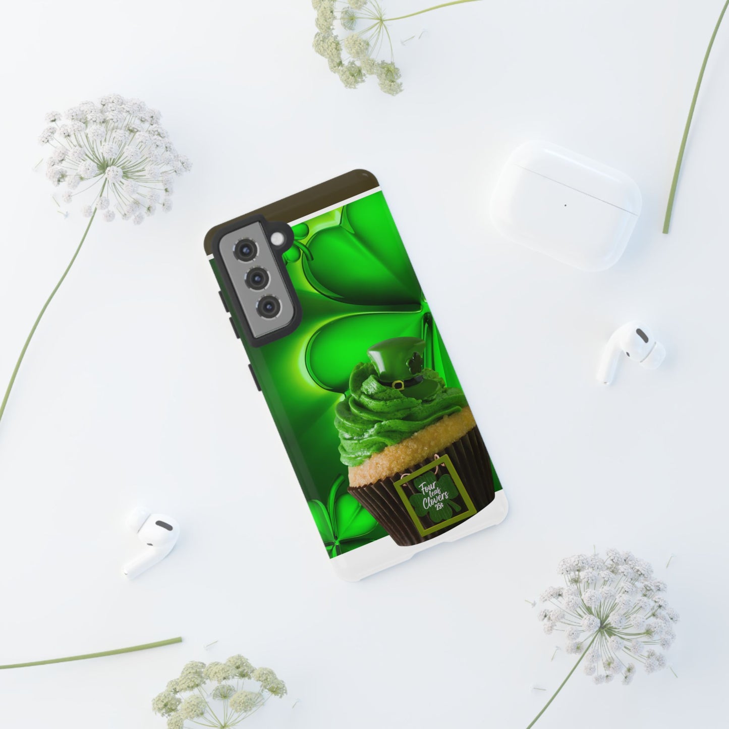 Protective Phone Case – Lucky Clover Cupcake St. Patrick’s Day Design