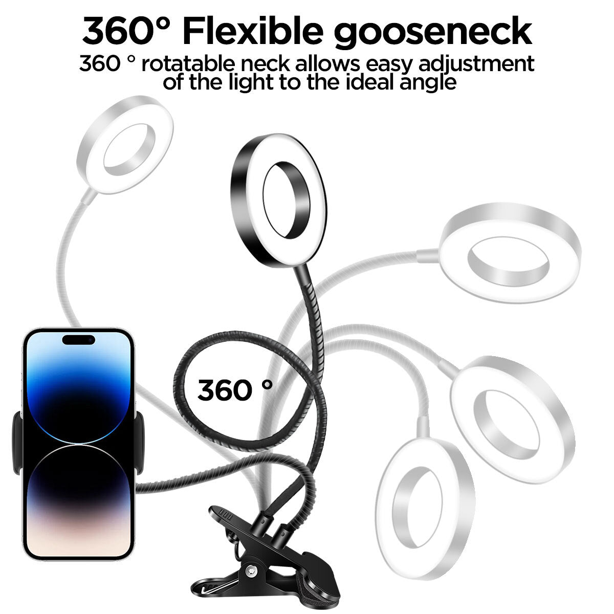 Selfie Ring Light with Cell Phone Holder Stand for Live Stream/Makeup LED Camera