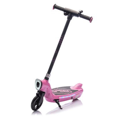 Kids Electric Scooter - 5.59-6.84 MPH, LED Lights, Rear Brake, Kickstand, Ages 6+