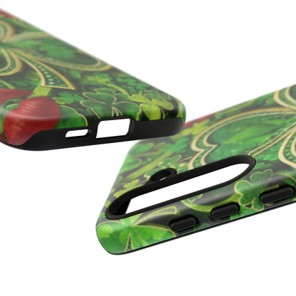 Tough Phone Case – Dual-Layer Protection with Shamrock Print