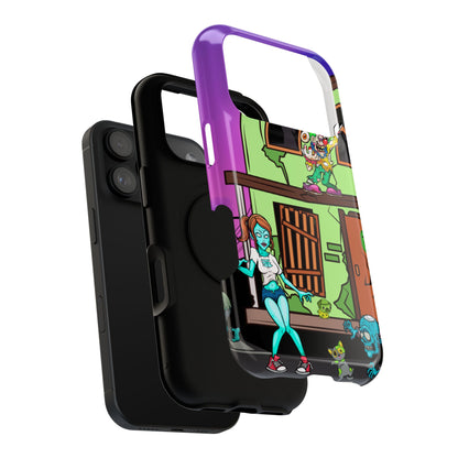 Zombie Arcade Phone Case — Colorful Cartoon Horror Impact-Resistant iPhone Cover