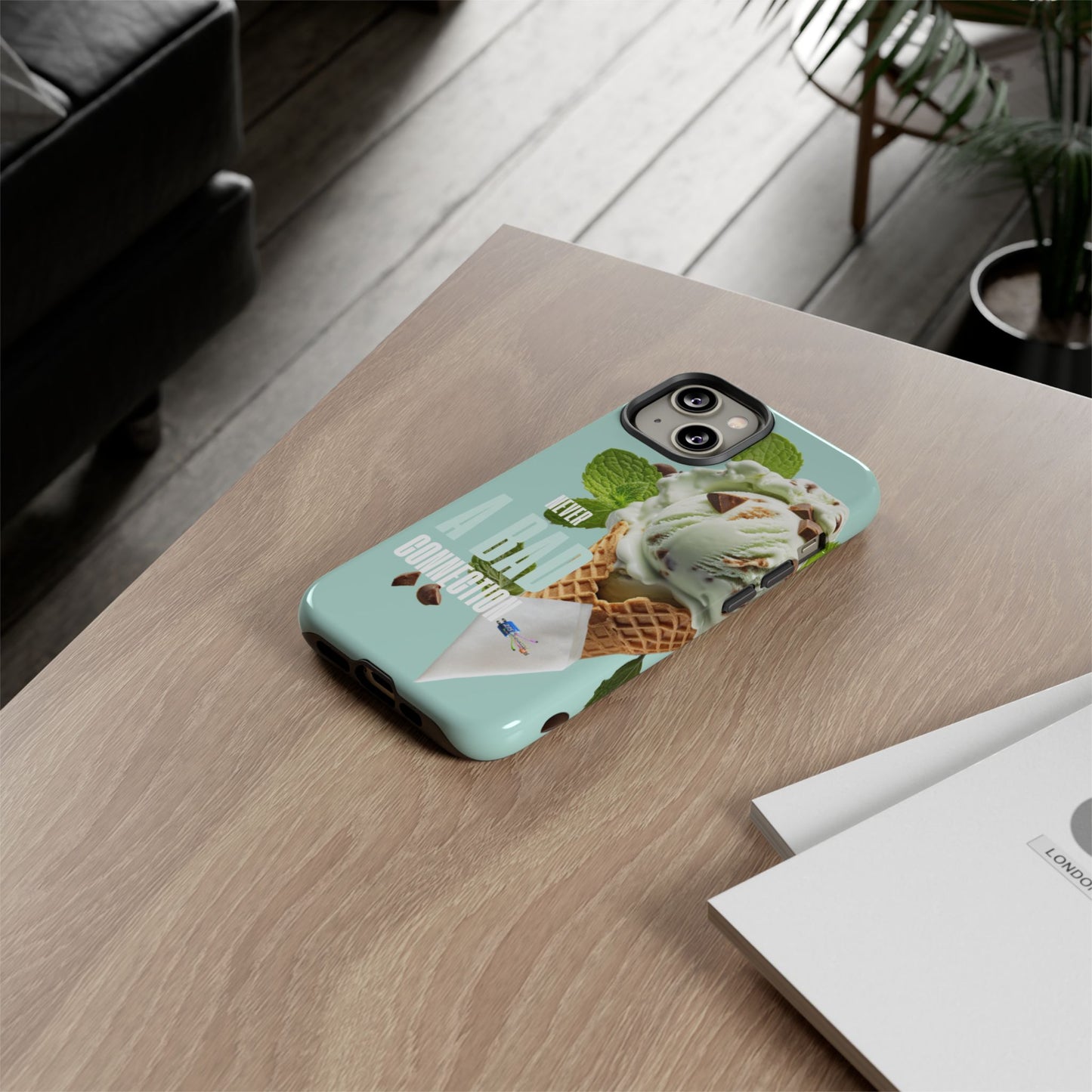 Mint Chocolate Ice Cream Phone Case — "Never a Bad Connection" Protective Cover