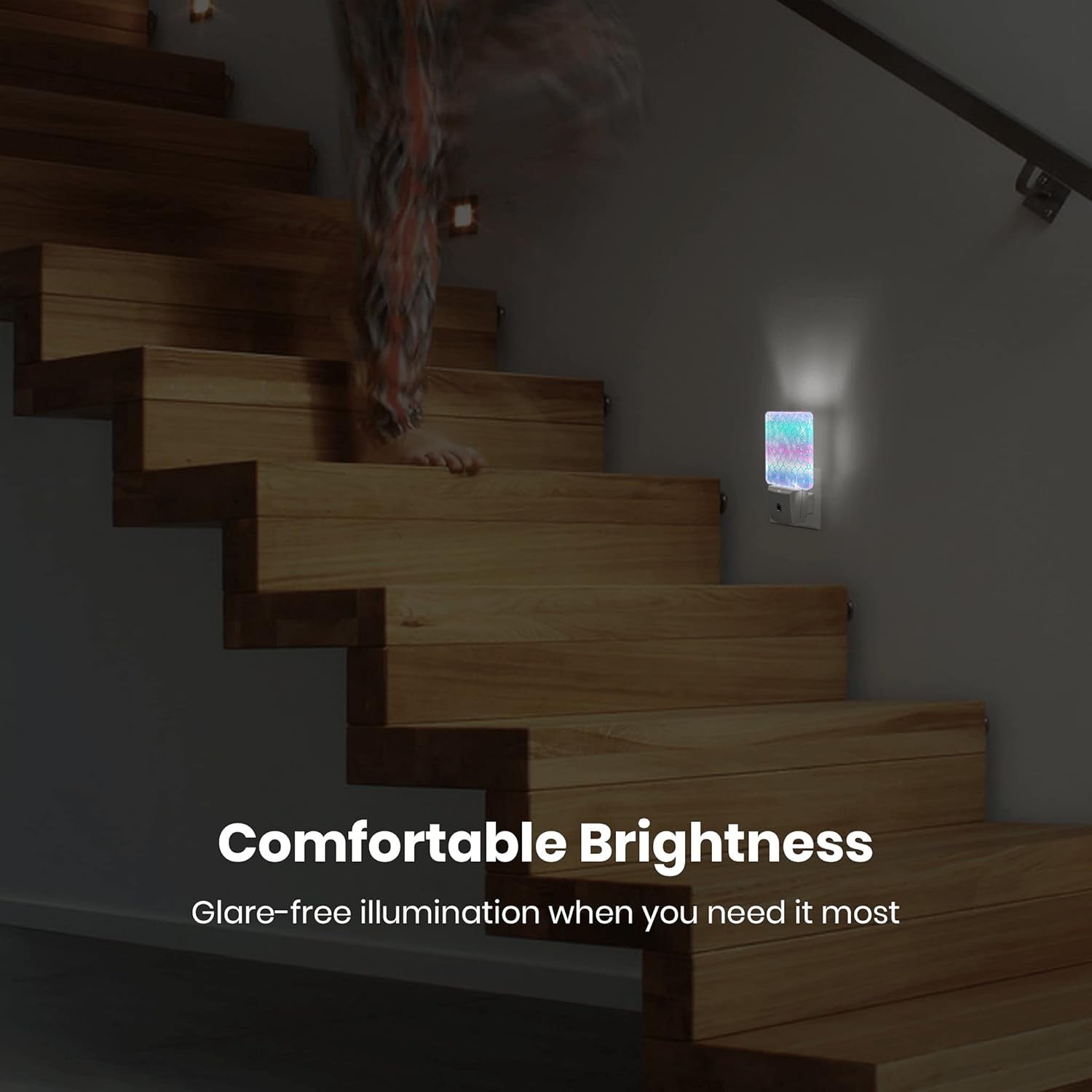 Night Light Plug-In Dusk to Dawn Smart Sensor White Led Nightlight for Bedroom Bathroom Kitchen Hallway Stairs Energy Efficient Decor Desk Lamp