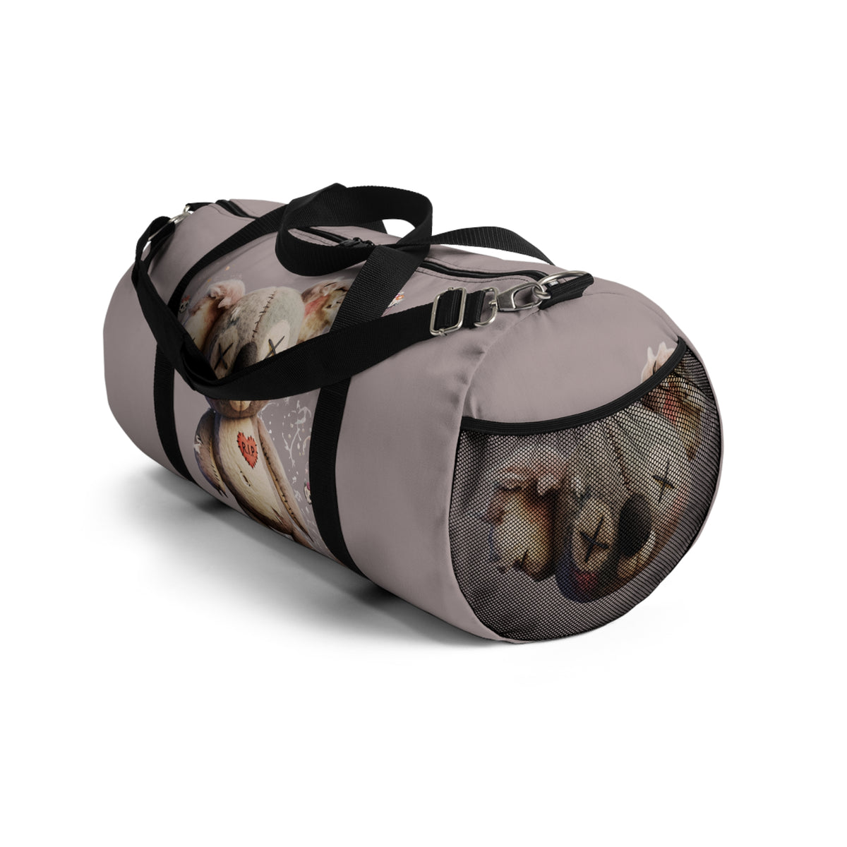 Cute Distressed Teddy Duffel Bag – Plush Heart Travel Gym Bag
